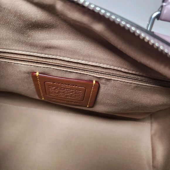 NWT COACH CAL58 ROWAN SATCHEL BAG WITH FLORAL PRINT Purple - Picture 6 of 8